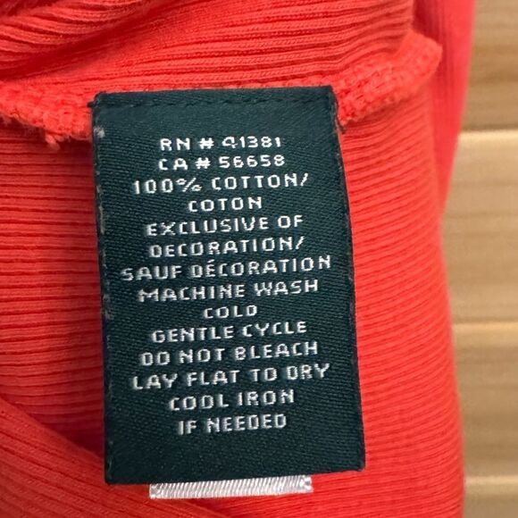 Lauren Ralph Lauren Size Medium Ribbed Cap Short Sleeve Basic Tee - Picture 10 of 11